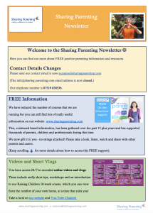 Sharing Parenting Newsletter